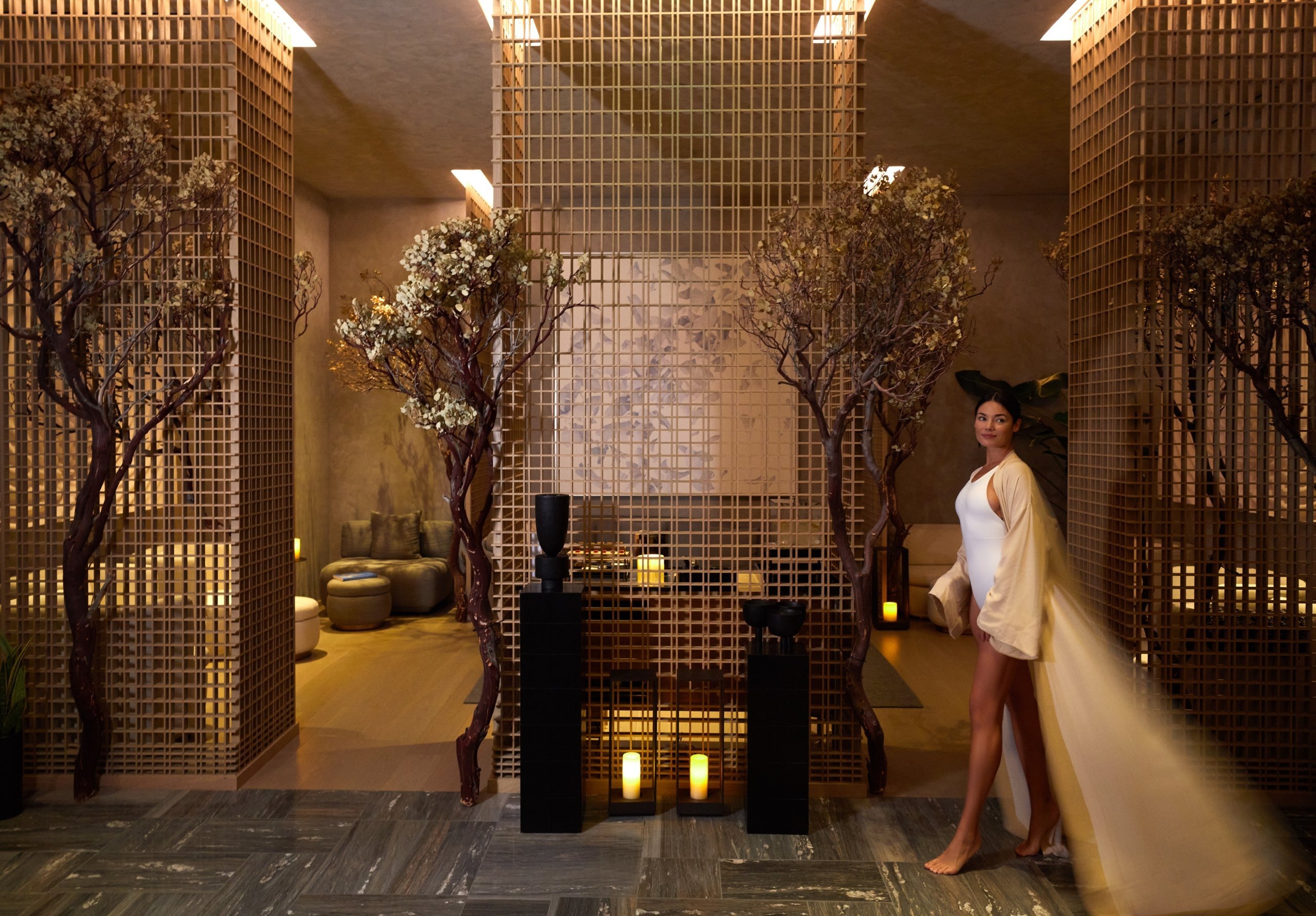 A woman in the spa at Fairmont Century Plaza