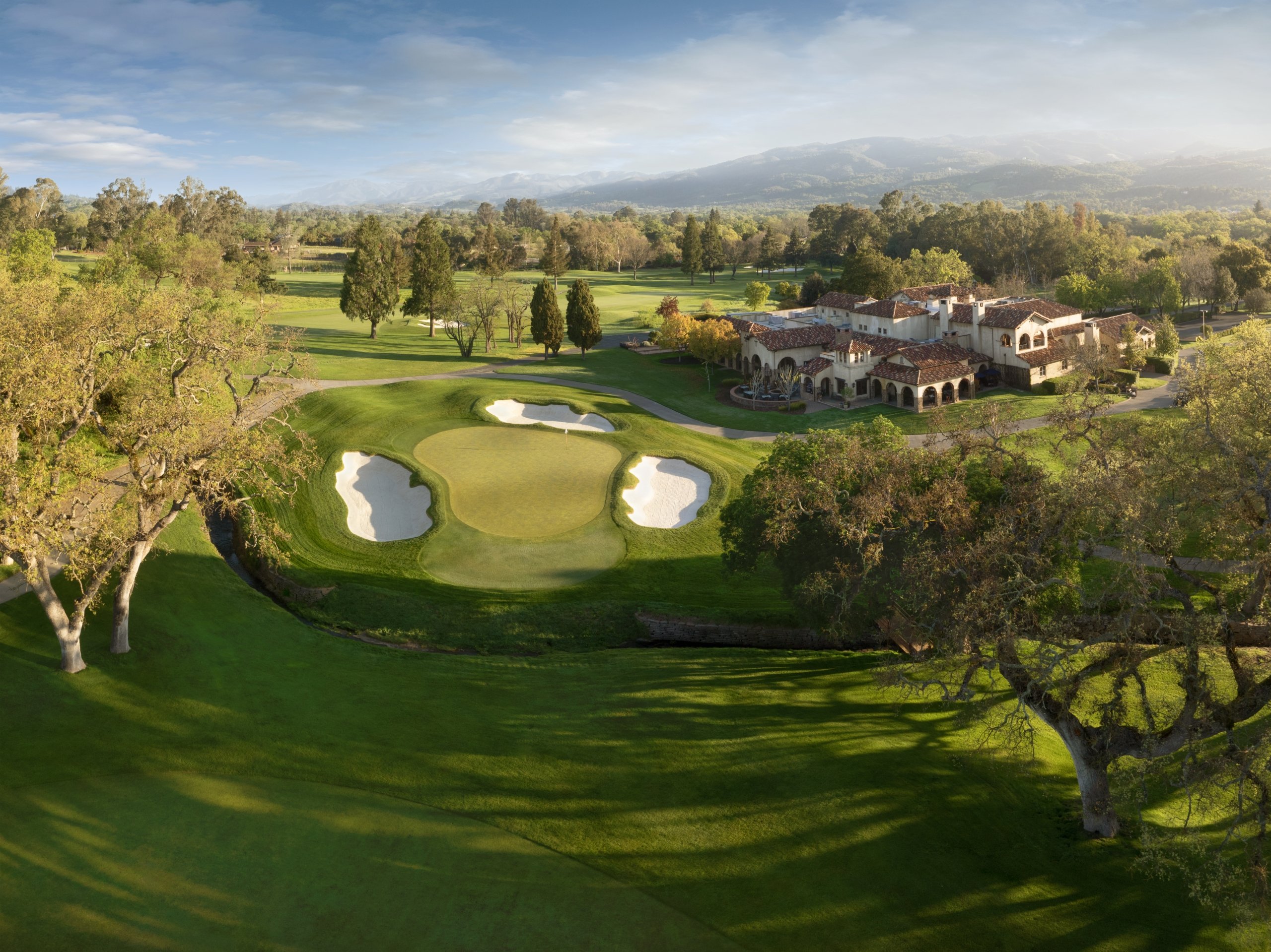 An aerial view of the golf course at Fairmont Sonoma.